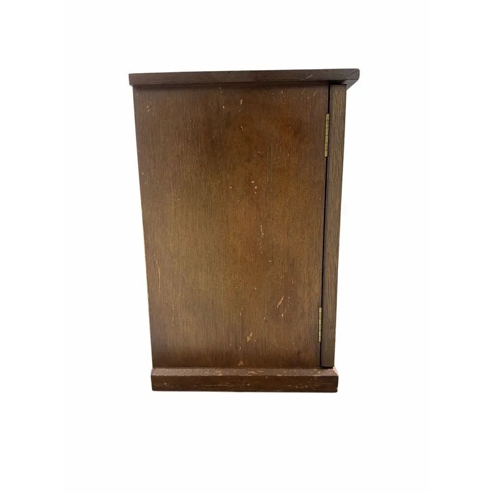 Vintage Antique Japanese Handcrafted Wood Tansu Jewelry  Chest Box 11.75”